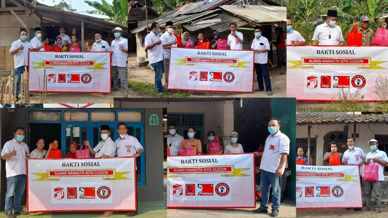 Rutin Aliansi Nawacita Kota Cilegon Bagikan Sembako dan Masker ke Warga I PojokPublik