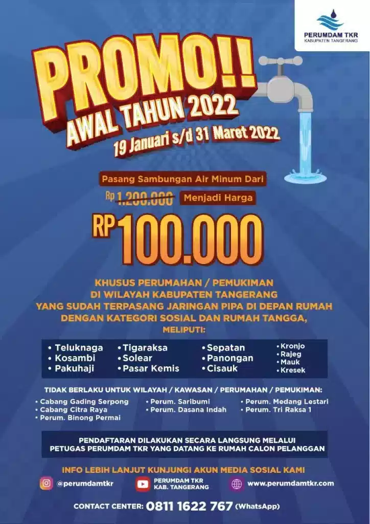 KABAR GEMBIRA...!Promo Rp100 Pemasangan Air Bersih di Perumdam Diperpanjang Hingga 31 Maret 2022 I PojokPublik