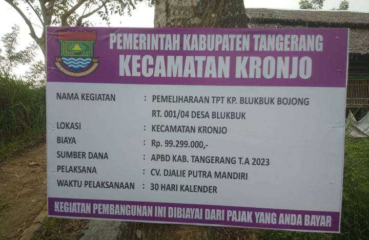 Kuat Dugaan proyek TPT Kampung. Blukbuk Bojong Curi Volume I PojokPublik