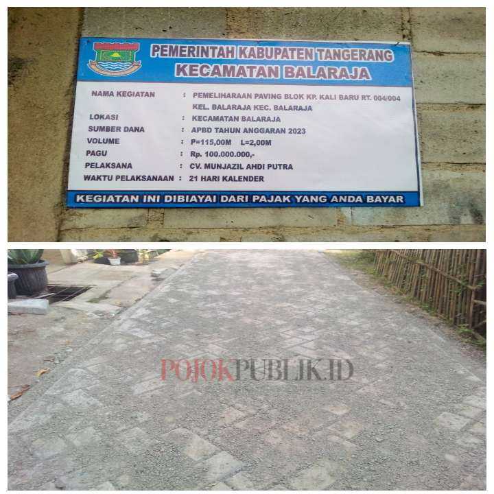 Pembangunan Jalan Kecamatan Balaraja, Dapat Apresiasi MCB I PojokPublik