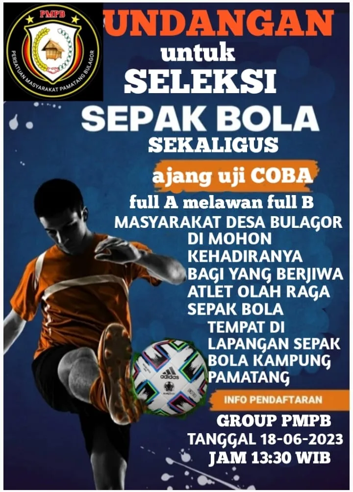 Wau ! PMPB tidak main - main akan panggil pelatih dan seluruh atlet sepak bola Se-Desa Bulagor I PojokPublik