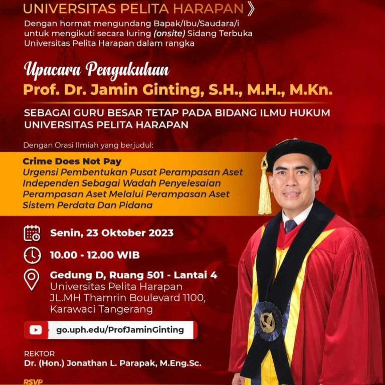 Selamat dan Sukses Prof. Dr. Jamin Ginting, S.H., M.H., M.Kn. Atas Pengukuhan Guru Besar Tetap Bidang Ilmu Hukum Universitas Pelita Harapan 11 Selamat dan Sukses Prof. Dr. Jamin Ginting, S.H., M.H., M.Kn. Atas Pengukuhan Guru Besar Tetap Bidang Ilmu Hukum Universitas Pelita Harapan