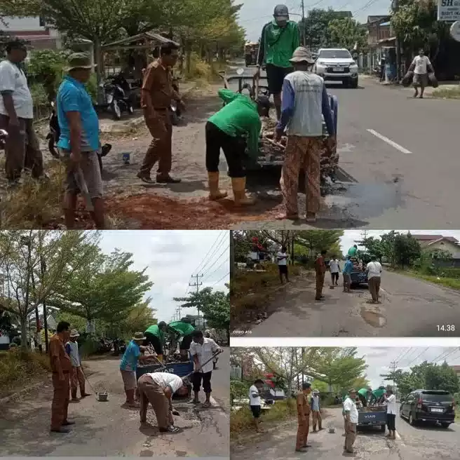 Beri Manfaat Kepada Masyarakat, Kades A Widodo Perbaiki Kerusakan Jalan Utama