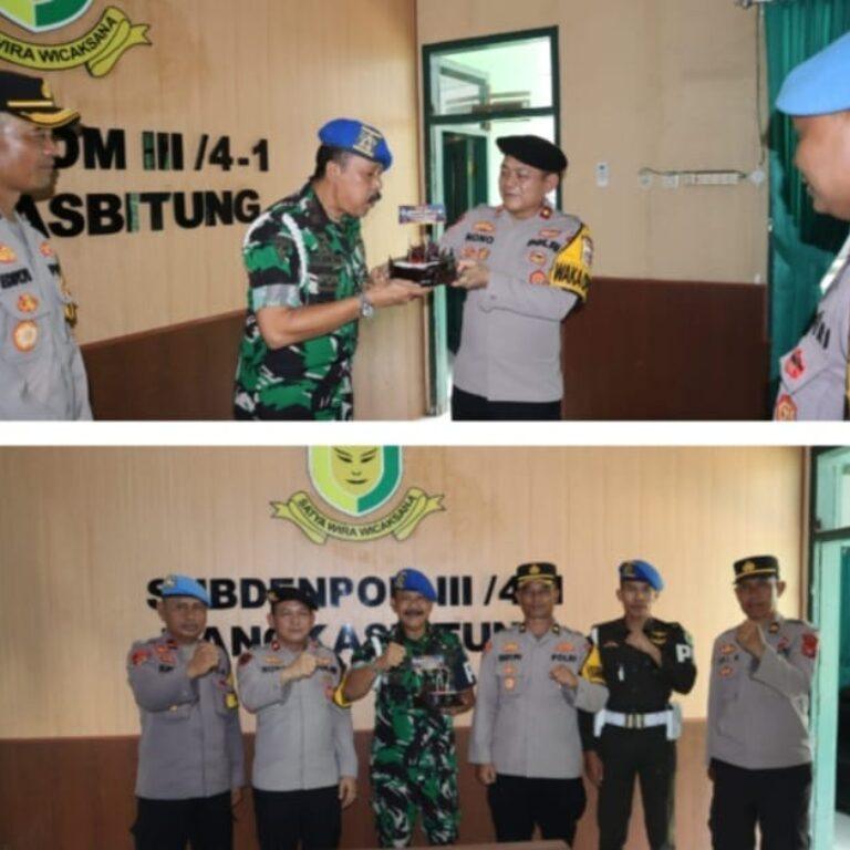 Bawa Kue Ulang Tahun HUT TNI ke 79, Polres Lebak Kunjungi Sub Denpom III/4-1