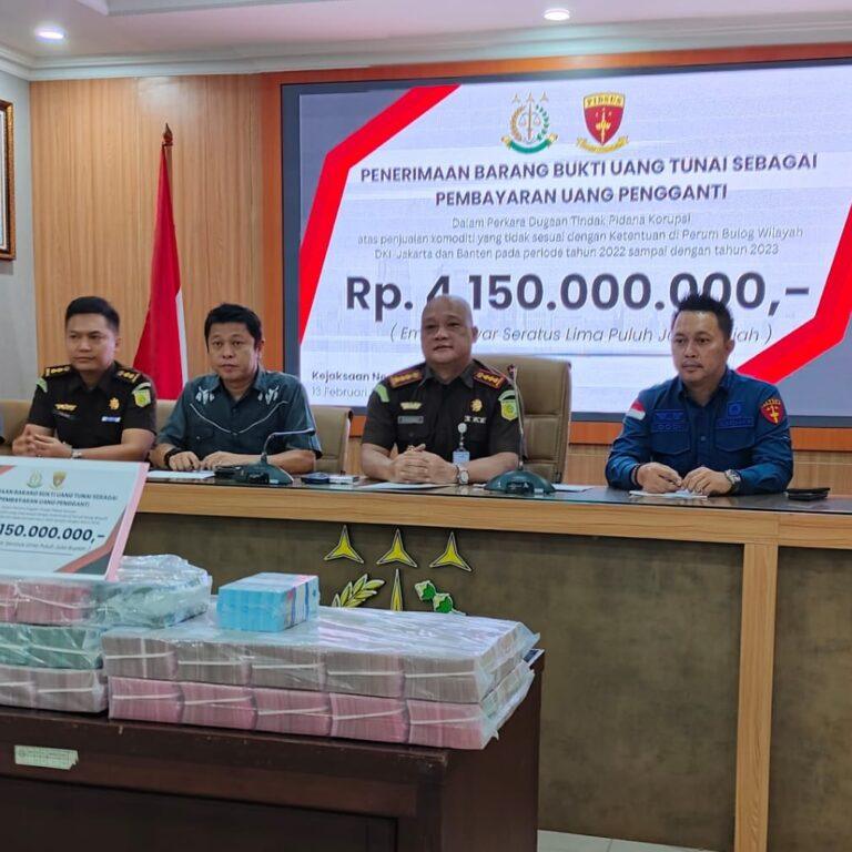 Kejari Jakut Terima Uang 4 Miliar Lebih Kasus Komoditi Bulog DKI dan Banten, Begini Kasusnya