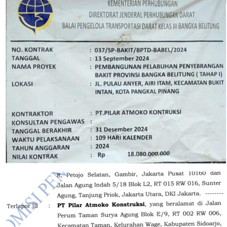 Forum Antikorupsi Desak Kejagung Selidiki Proyek Kemenhub Rp18 Miliar yang Dikerjakan PT Pilar Atmoko 9 Forum Antikorupsi Desak Kejagung Selidiki Proyek Kemenhub Rp18 Miliar yang Dikerjakan PT Pilar Atmoko I PojokPublik