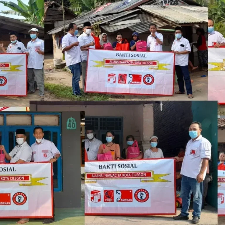 Rutin Aliansi Nawacita Kota Cilegon Bagikan Sembako dan Masker ke Warga