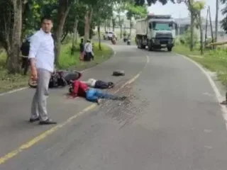 Motor VS Tronton Di Jalan Raya Cipanas, Satu Orang Meninggal Dunia