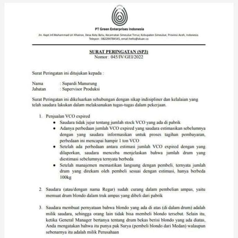 PT Green Enterprises di Tanah Rencong Harus Ditindak Tak Milik Izin