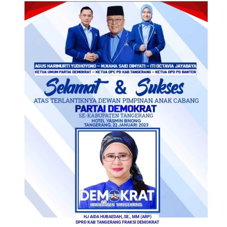 Hj.Aida Hubaedah,.SE,. MM (ARP) Ucapkan Selamat dan Sukses Atas Pelantikan DPAC Partai Demokrat se-Kabupaten Tangerang