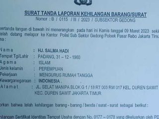 Telah Hilang Sertifikat Identitas Usaha
