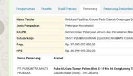 Benarkah : Lelang Relokasi Fasilitas Umum Genangan Waduk Karian Bermasalah 7 Benarkah : Lelang Relokasi Fasilitas Umum Genangan Waduk Karian Bermasalah I PojokPublik