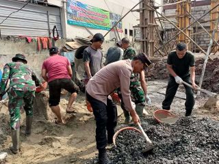 Polsek Balaraja Bersama Warga Masyarakat Bangun Masjid Jami Nurul Jihat