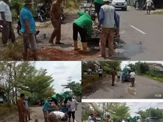 Beri Manfaat Kepada Masyarakat, Kades A Widodo Perbaiki Kerusakan Jalan Utama