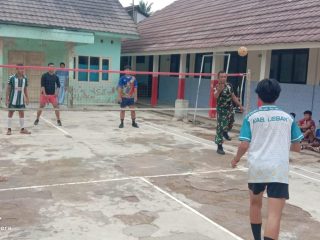 TNI bersama Rakyat, Satgas TMMD Ke - 123 Kodim 0603 Lebak Gelar Olah Raga Sepak Takraw