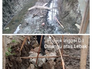 Kacau, Pengerjaan Kontruksi Rehabilitasi Irigasi D.I Cisangu Diduga Asal Jadi