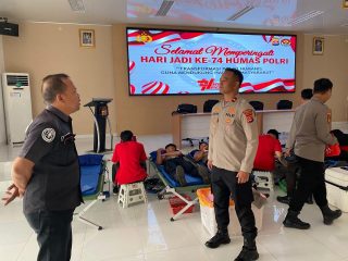 Peringati HUT Humas Polri ke-74, Polres Lebak dan PMI Gelar Donor Darah