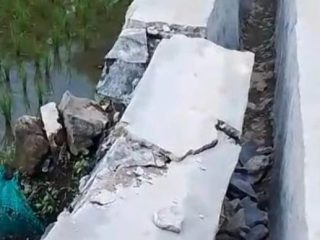 Diduga Asal Jadi, Irigasi P3-TGAI di Bojongmanik Baru Selesai Sudah Jebol