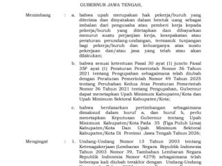 UMK Jawa Tengah 2026 Telah Ditetapkan, Sektoral Alas Kaki Masih Terpinggirkan