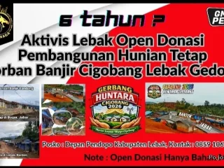 Huntara Jadi Permanen, GMBI Lebak Open Donasi Gantikan Peran Negara