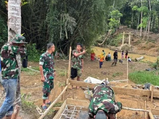 Wujud Pengabdian TNI, Jembatan di Cibaliung Permudah Akses Masyarakat